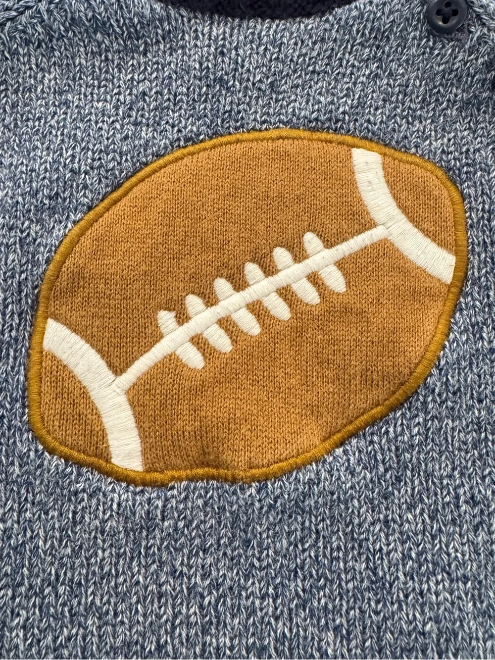 Gymboree Purrfect Prep baby boy Football Sweater 3-6 months cotton Blue